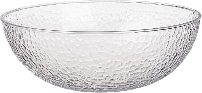 Lillian Collection Stunning Clear Plastic Round Hammered Bowl - 12" (1 Pc.) - Unique Textured Des... | Amazon (US)