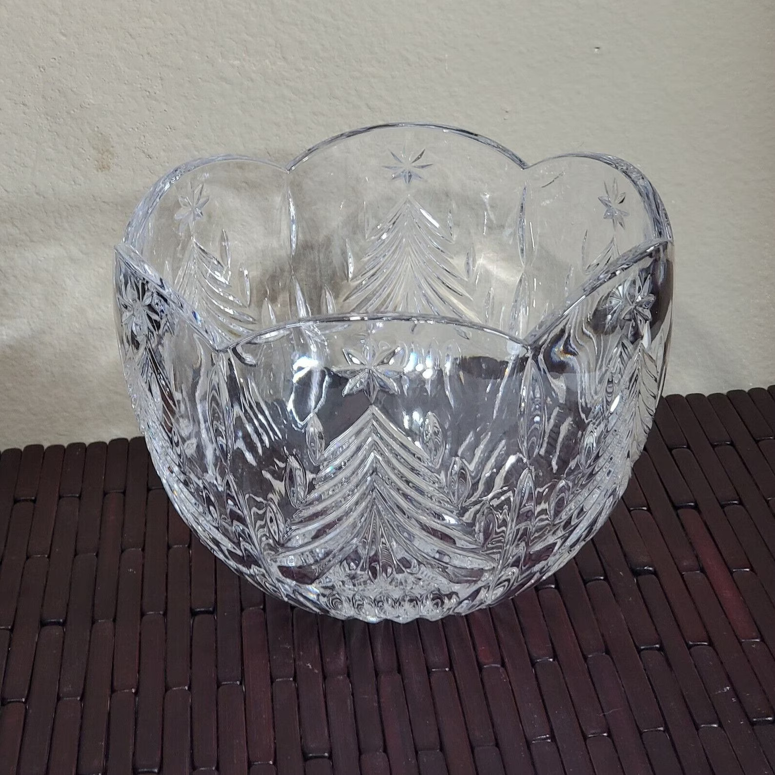 MIKASA Crystal Christmas Tree 8" Serving Bowl Heavy Cut - Etsy | Etsy (US)