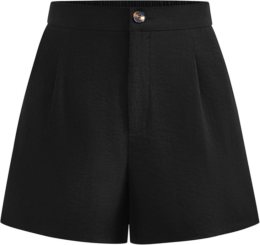 BTFBM Womens Shorts Dressy Casual Summer 2025 High Waisted Tailored Pleated Business Work Trouser... | Amazon (US)