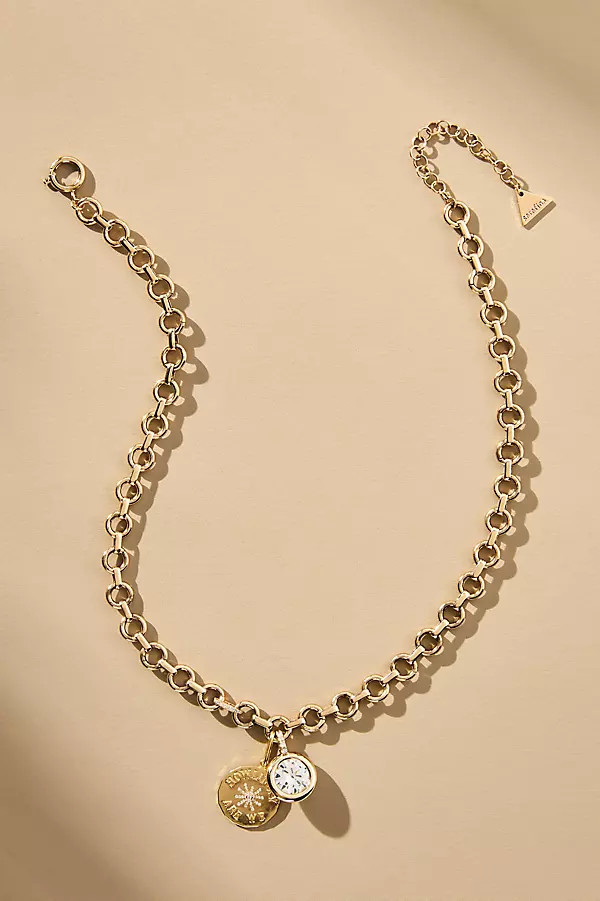 Thick Chain Charm Cluster Necklace | Anthropologie (US)