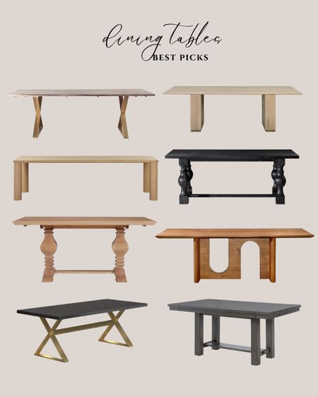 Natural wood dining table. Light wood dining tables. Black dining tables. Gray dining table.

#LTKhome #LTKsalealert