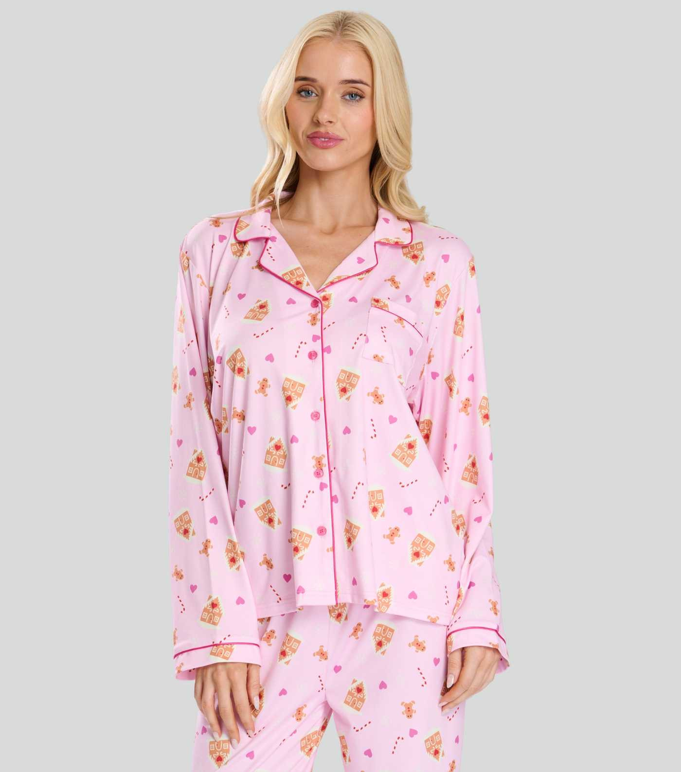 Loungeable Pink Gingerbread Print Pyjama Set
						
						Add to Saved Items
						Remove from Sa... | New Look (UK)