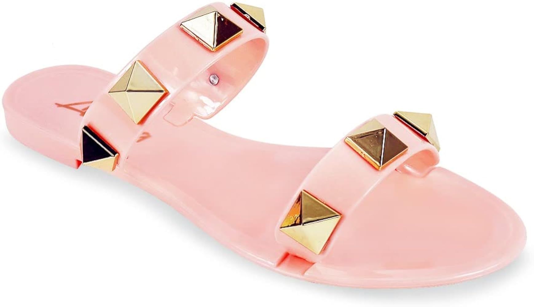 Liliana Women's Jelli-95 Studded Jelly Slip On Slide Sandal | Amazon (US)