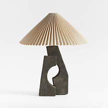 Ruins Black Ceramic Sculptural Table Lamp with Pleated Shade by Athena Calderone 20" + Reviews | ... | Crate & Barrel