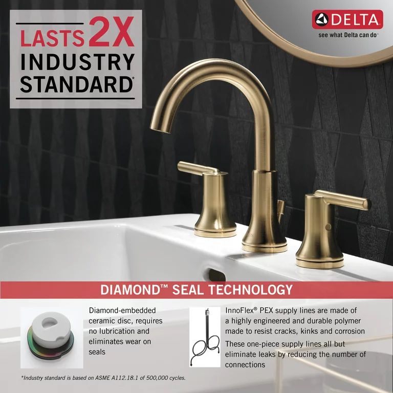 Delta Trinsic Two Handle Widespread Bathroom Faucet in Champagne Bronze 3559-CZMPU-DST | Walmart (US)