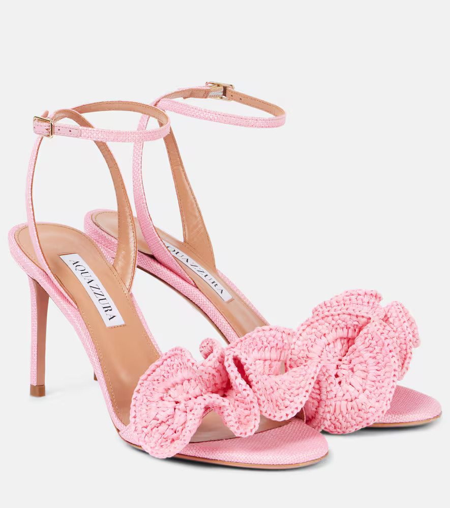 Aquazzura Noches Tropicales 85 ruffled sandals | Mytheresa (UK)