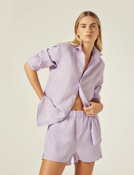 The Boyfriend: Linen, Lilac | With Nothing Underneath