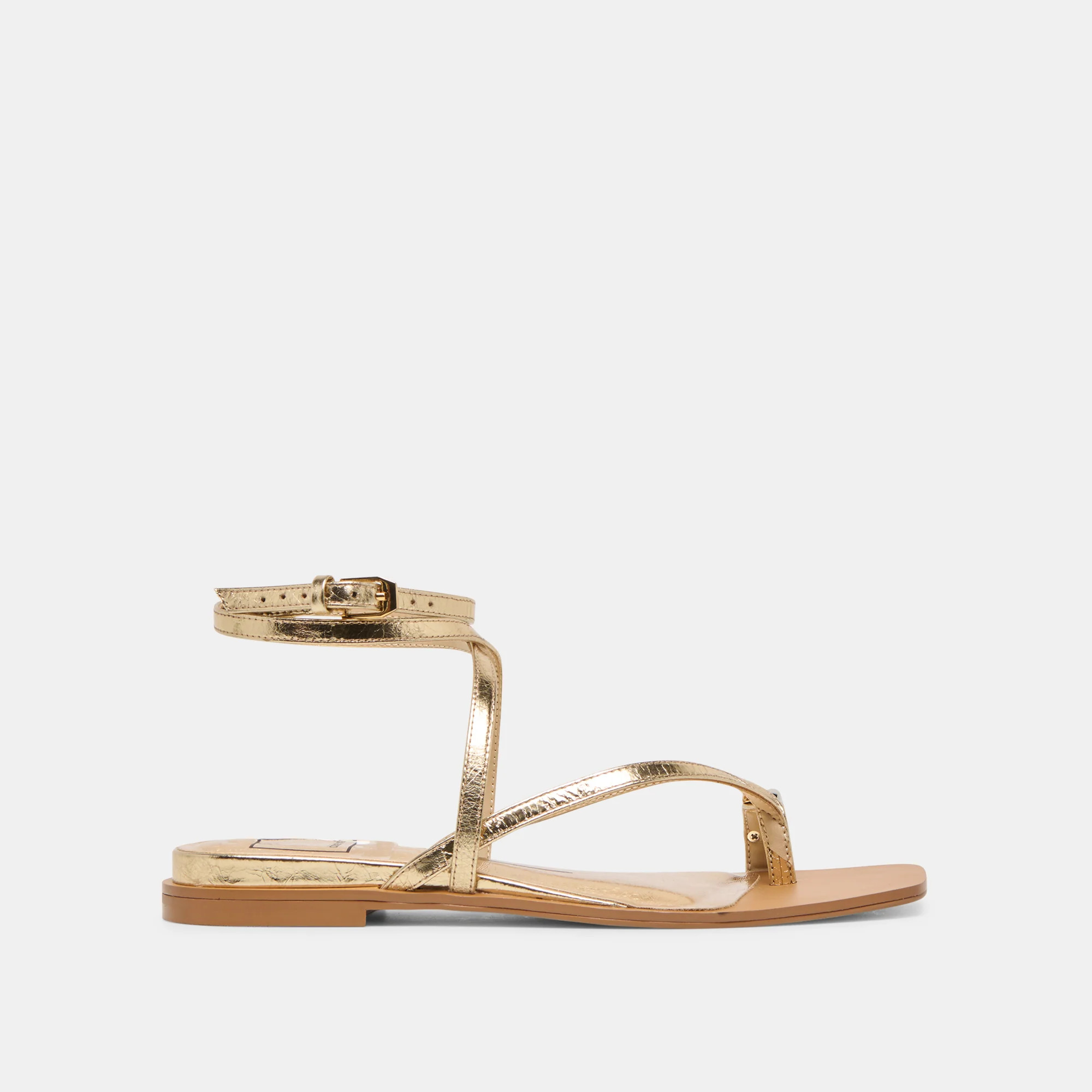 Tyrice Sandals Gold Leather | DolceVita.com