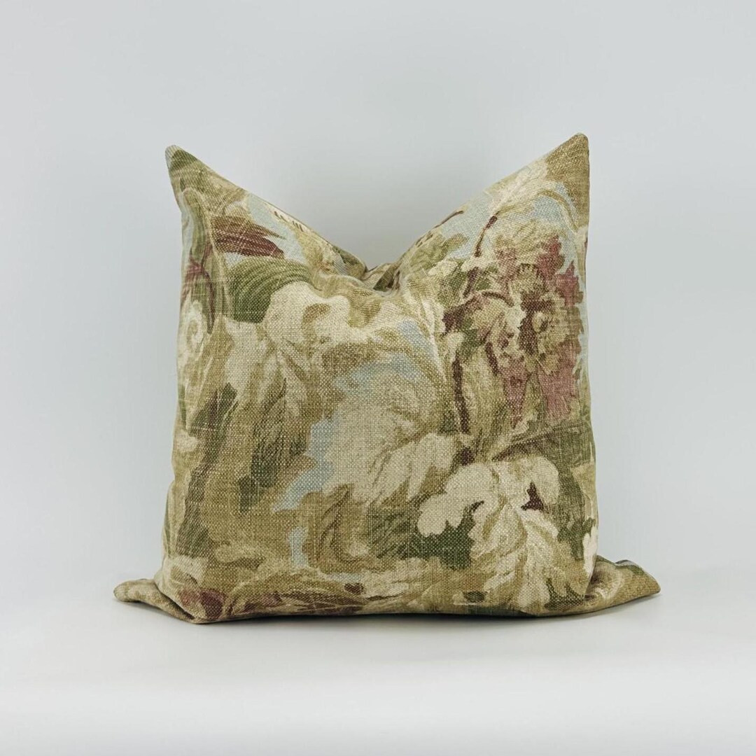 Fall Floral Linen and Cotton Pillow Cover - Etsy | Etsy (US)