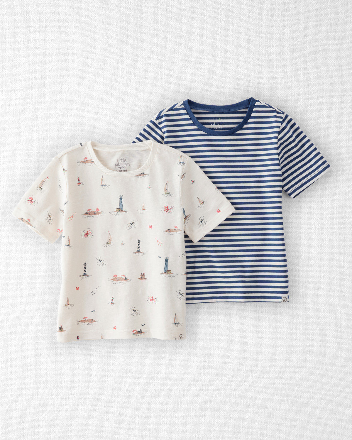 Toddler 2-Pack Organic Cotton Coastal Knit Tees | Carter's Inc