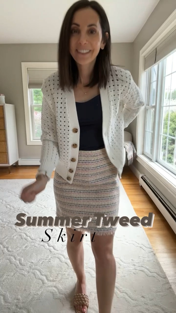 Tweed skirt outlet fringe