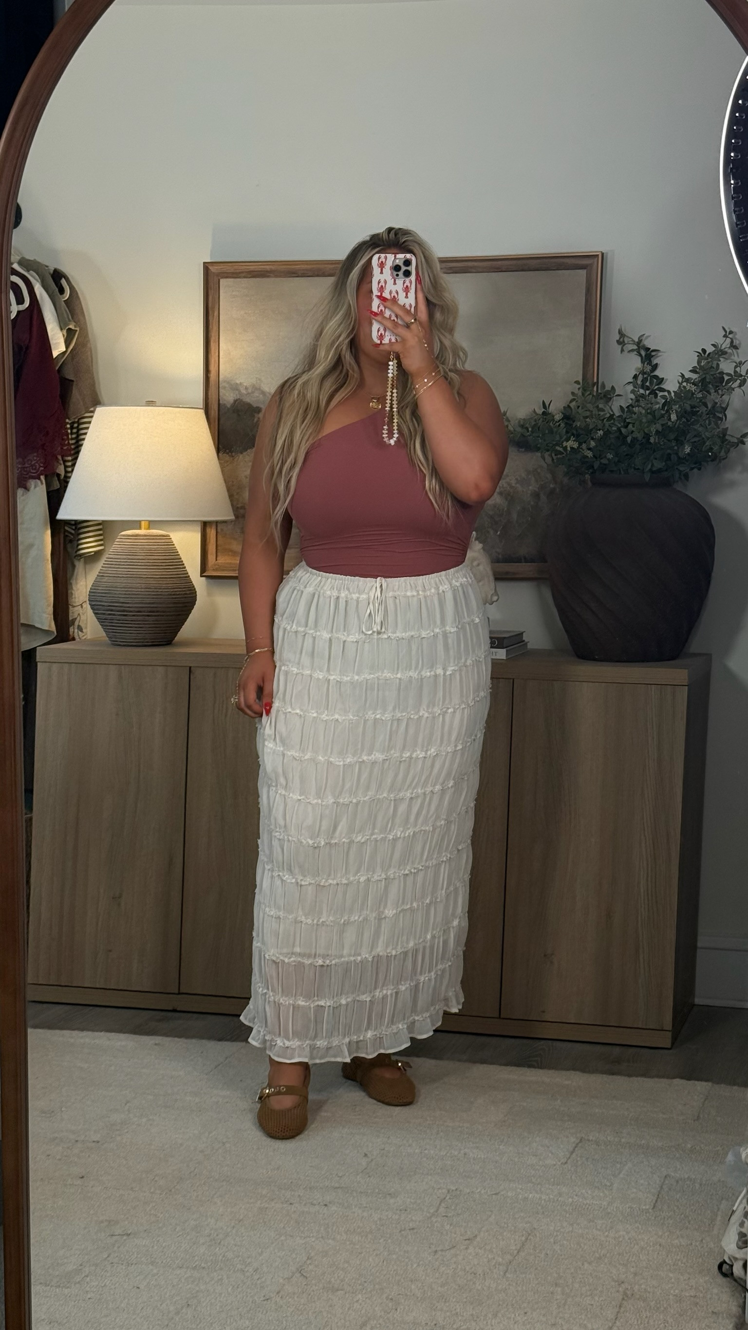 The perfect one shoulder top from Amazon! It comes in so many colors too! My skirt is from VICI, but linked a handful of similar options. Wearing an XL in everything!  

 #LTKootd
