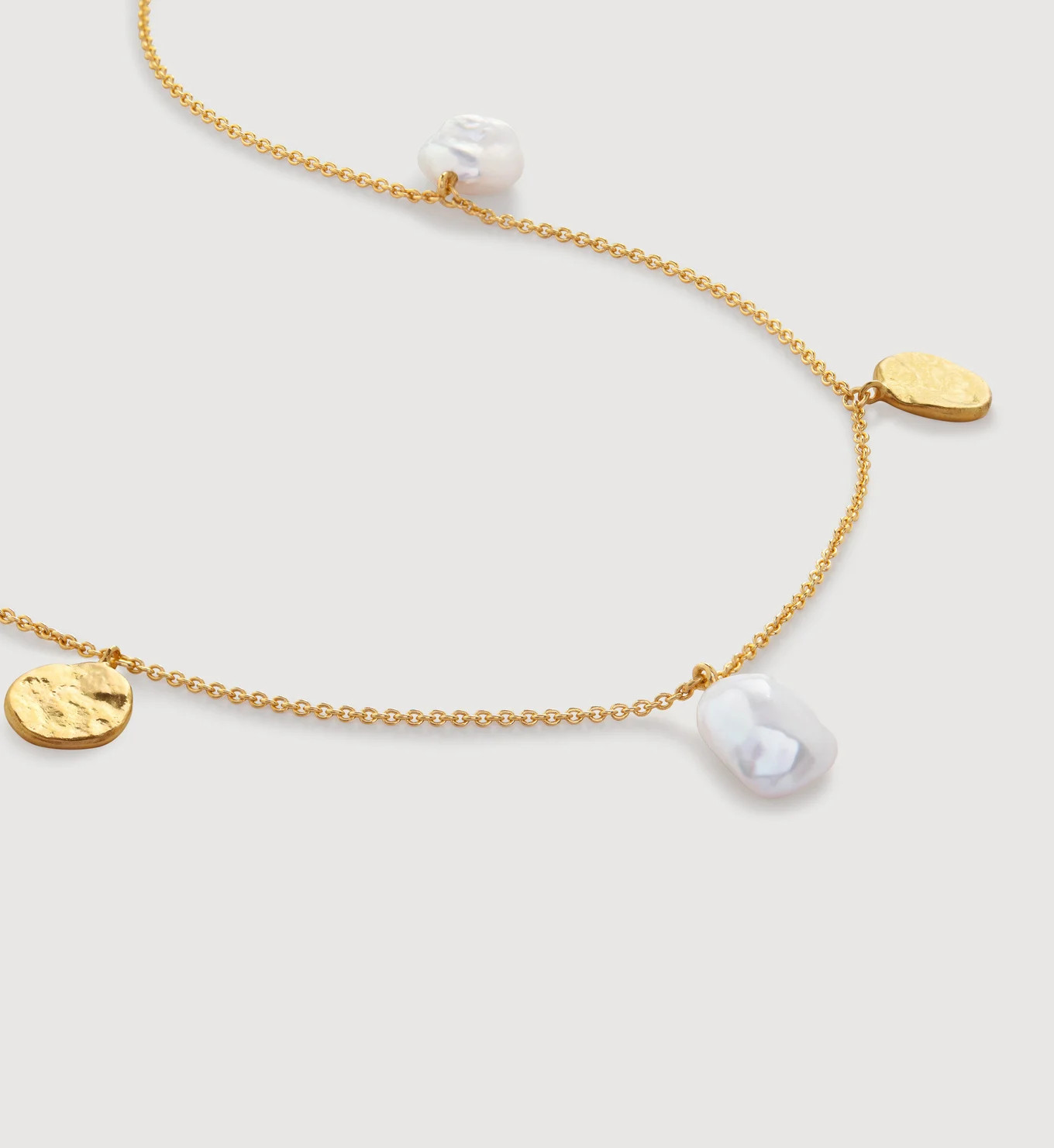 Capri Keshi Pearl Station Chain Necklace | Monica Vinader (Global)