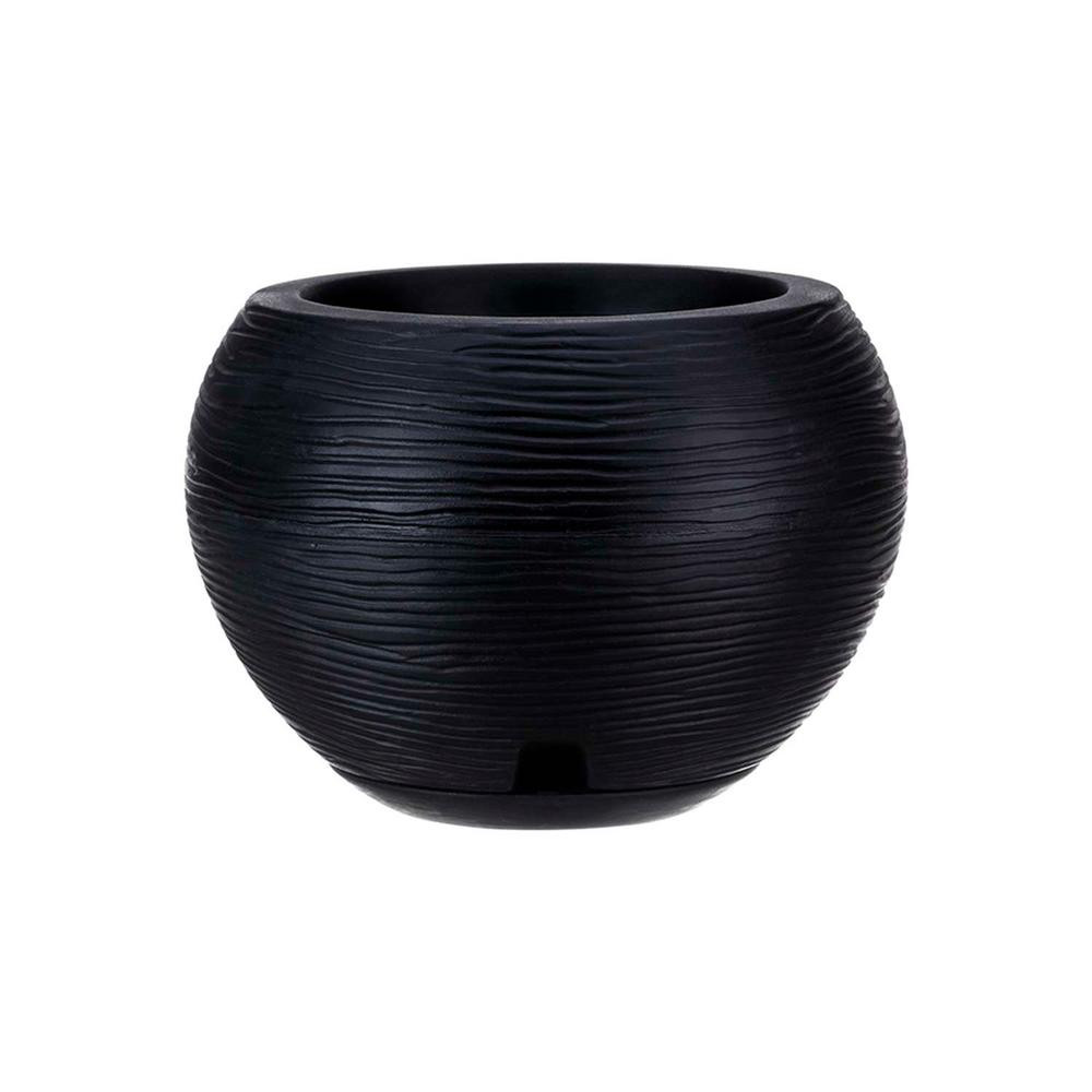 FLORIDIS Florence Small Black Resin Planter Bowl | The Home Depot