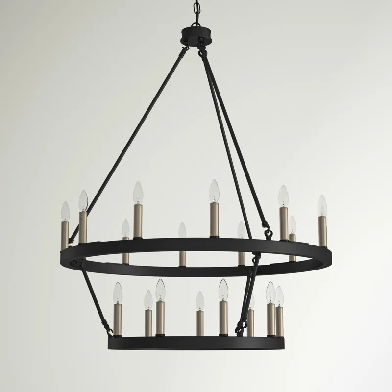 Martell 20 - Light Candle Style Wagon Wheel Chandelier | Wayfair North America