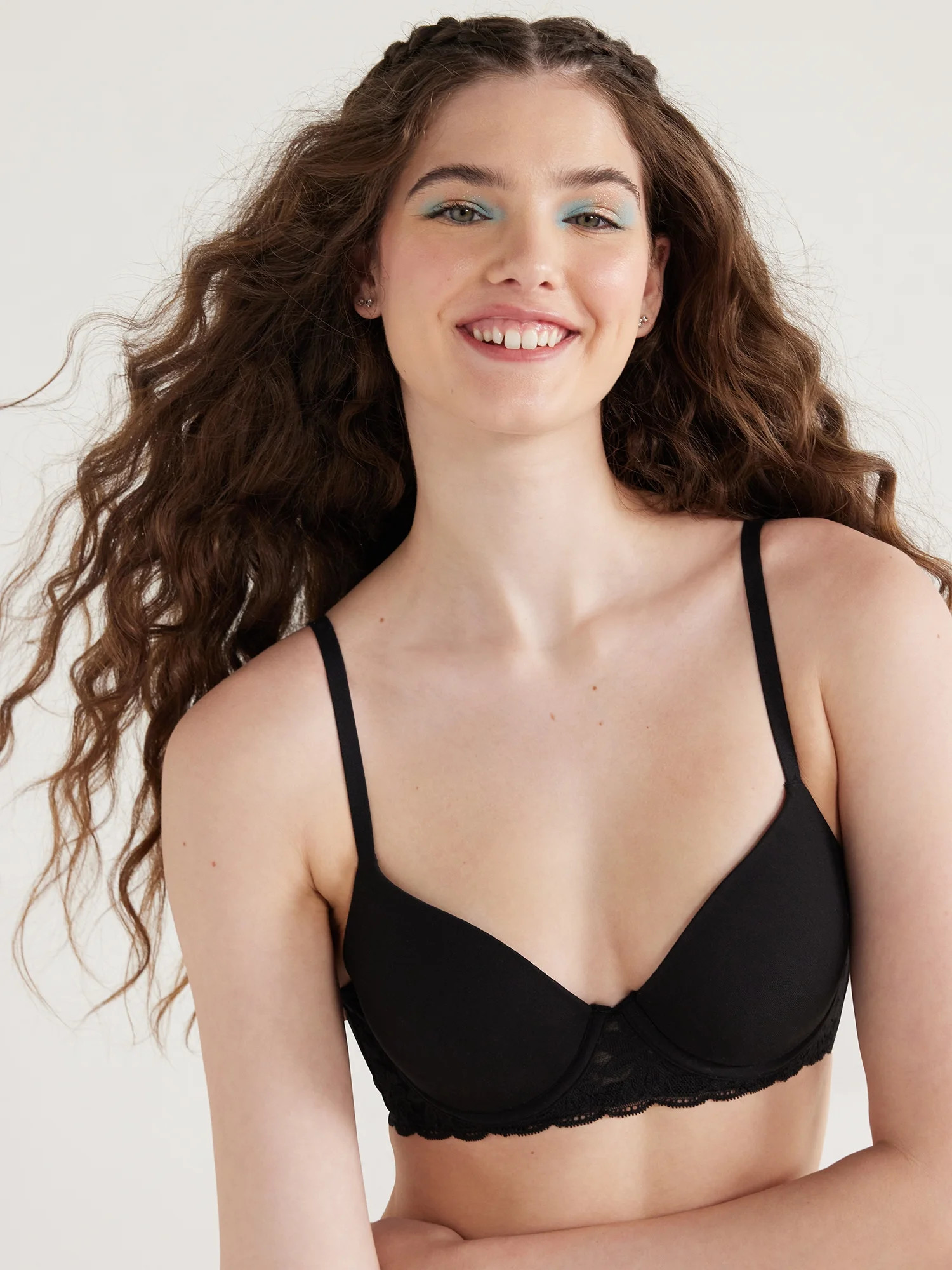 No Boundaries Women's Demi Underwire T-Shirt Bra with Sugarcup, Sizes 34A-40DD | Walmart (US)
