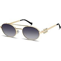 Rmerom Retro Oval 90s Metal Sunglasses for Women, 2026 Trendy Chic Narrow Gold Sun Glasses Fashio... | Amazon (US)