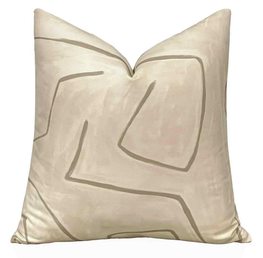 Kelly Wearstler Graffito Pillow Cover in Parchment, ivory Pillow, Living Room Pillow, Decorative ... | Etsy (US)