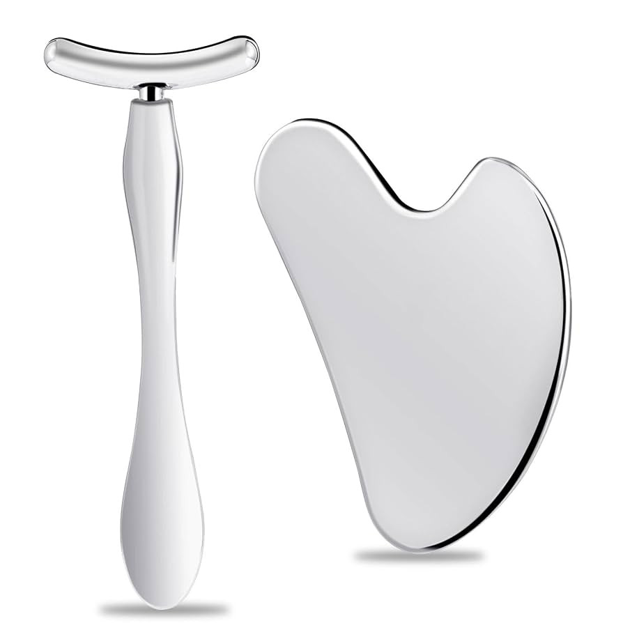 winbest Stainless Steel Gua Sha Massage Tool Heart Shaped Gua Sha Facial Tools with Metal Face Ro... | Amazon (UK)