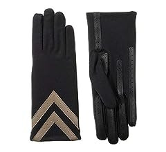 isotoner Womens Spandex Touchscreen Cold Weather Gloves with Warm Fleece Lining and Chevron Detai... | Amazon (US)