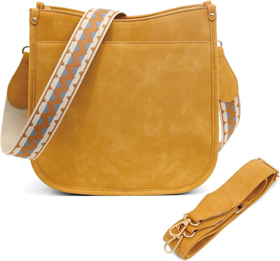 Women's Crossbody Bag with 2 Adjustable Straps- PU Leather Shoulder Handbag, Daily Essentials Pur... | Amazon (US)