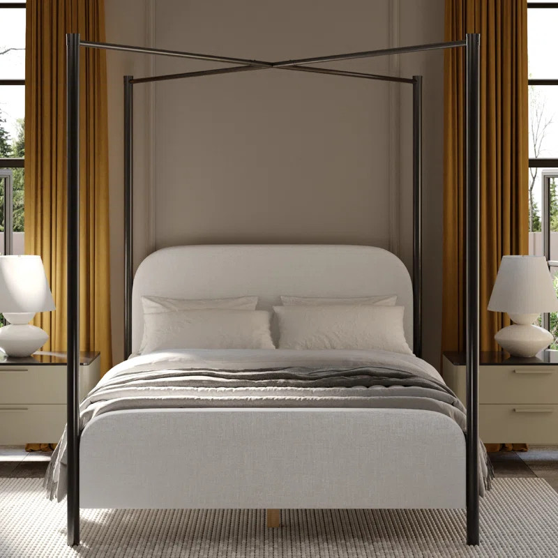 Dulane Upholstered Metal Canopy Bed | Wayfair North America