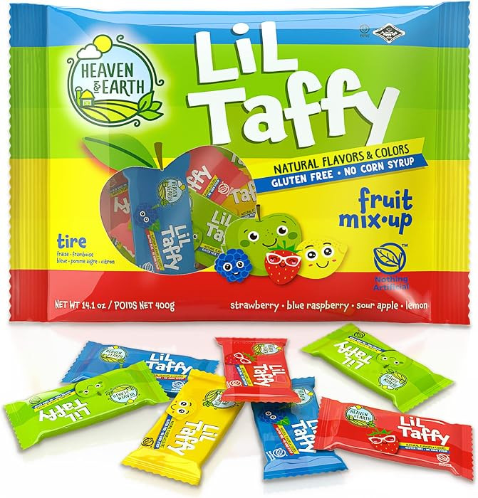 Heaven & Earth Lil Taffy Fruit Mix (Approx. 40 Count) | Dye Free Candy | Natural Colors & Flavors... | Amazon (US)