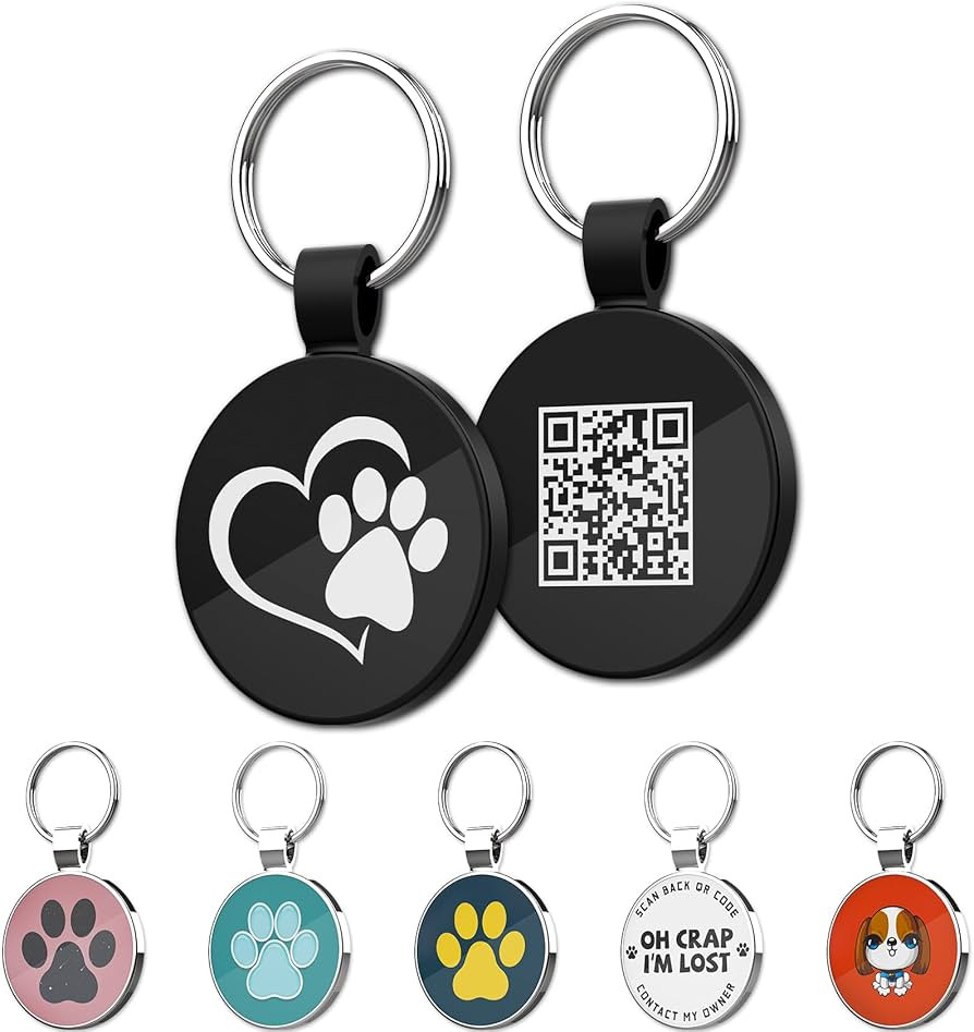 MYLUCKYTAG QR Code Pet ID Tags Dog Tags - Pet Online Profile - Scan QR Receive Instant Pet Locati... | Amazon (US)