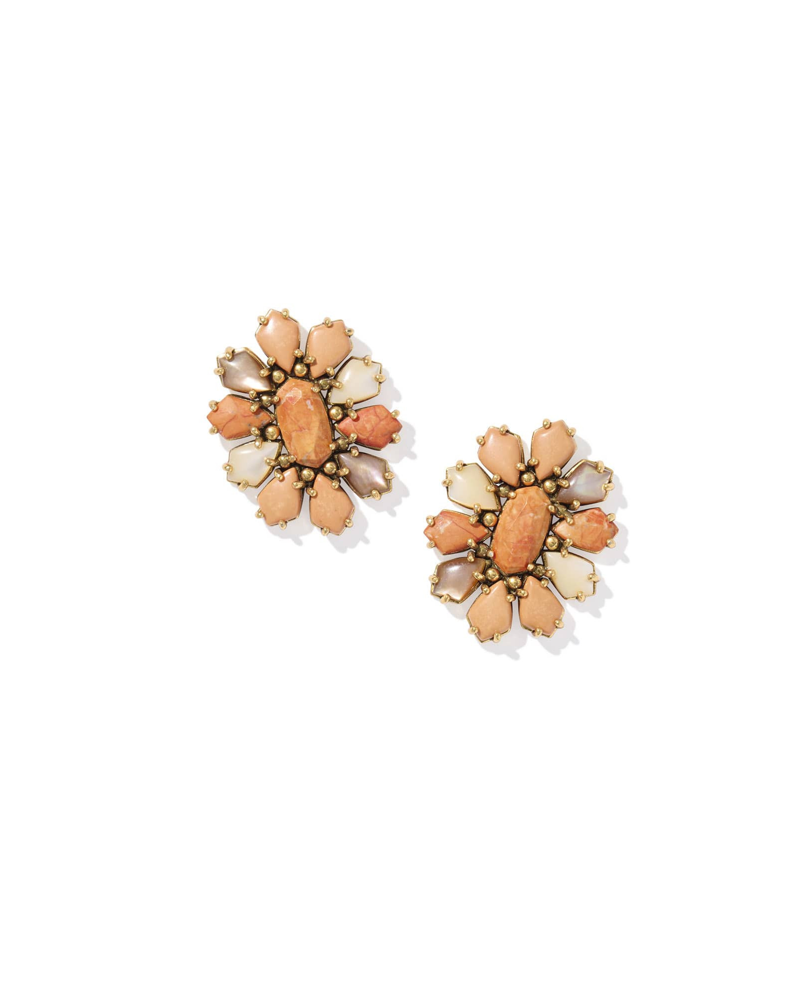 Kendra Scott Flynn Vintage Gold Stud Earrings | Mixed Stones/Metal | Kendra Scott