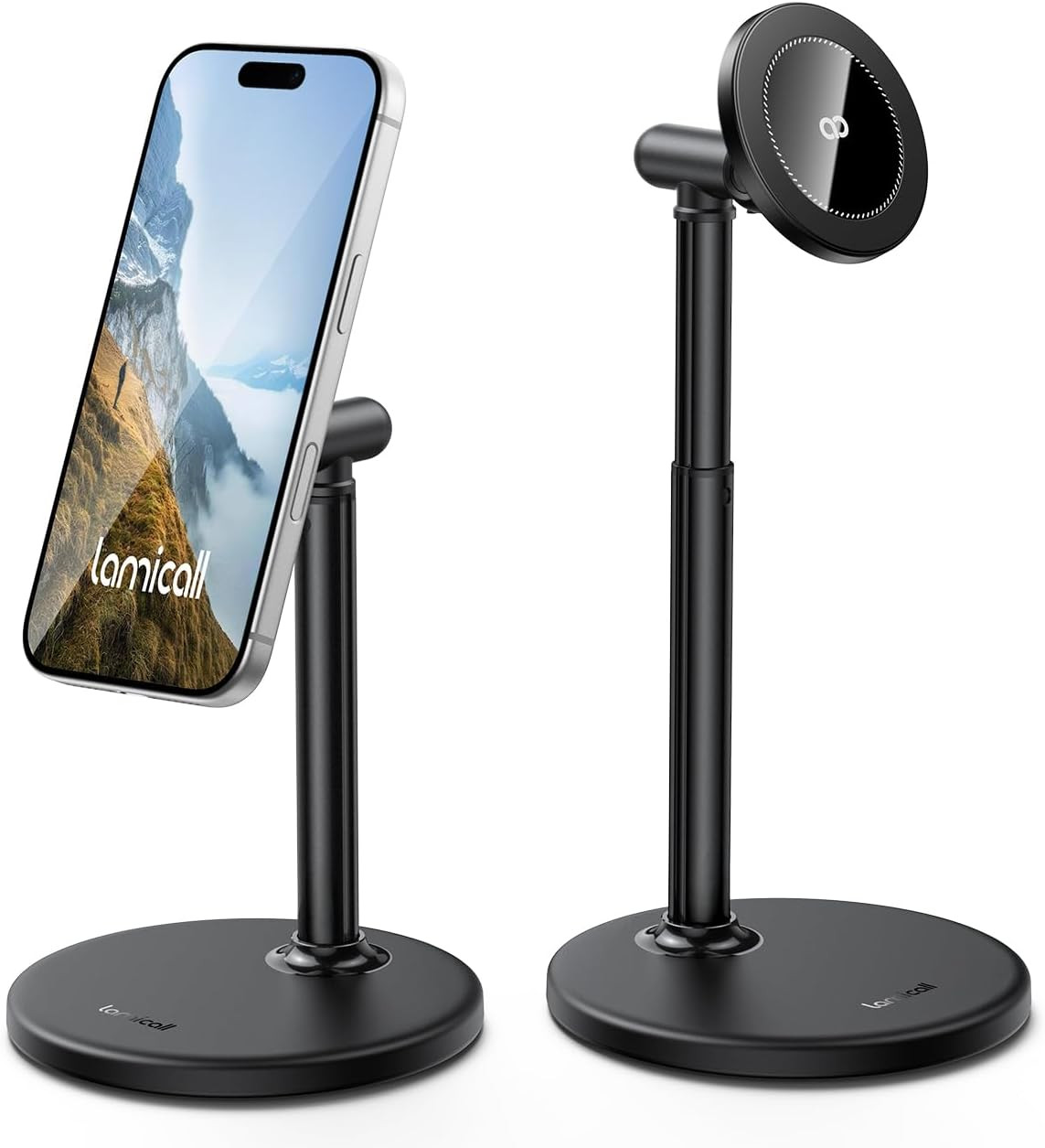 Lamicall Magnetic Phone Stand for Desk, Height Adjustable Holder for iPhone | Amazon (US)