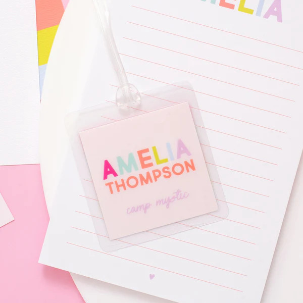 Camp Bag Tag - Pink | Joy Creative Shop