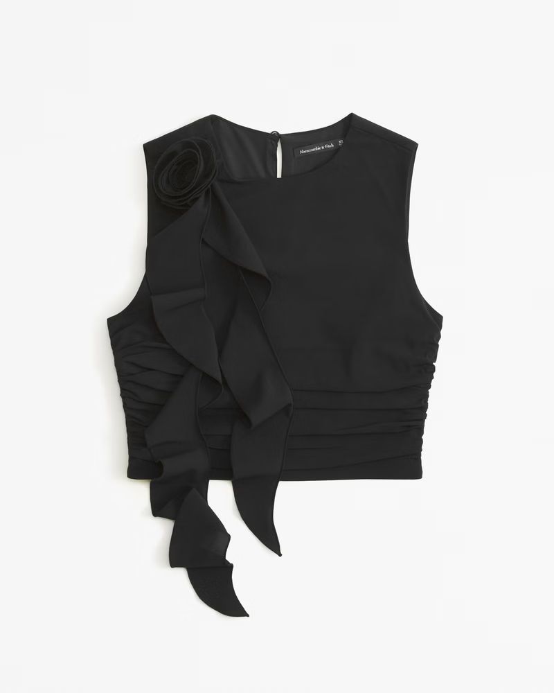 Women's Rosette Ruffle Set Top | Women's Tops | Abercrombie.com | Abercrombie & Fitch (US)