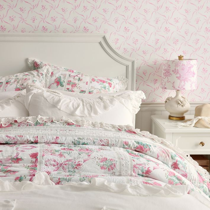 LoveShackFancy Cabbage Rose Quilt & Sham | Pottery Barn Teen