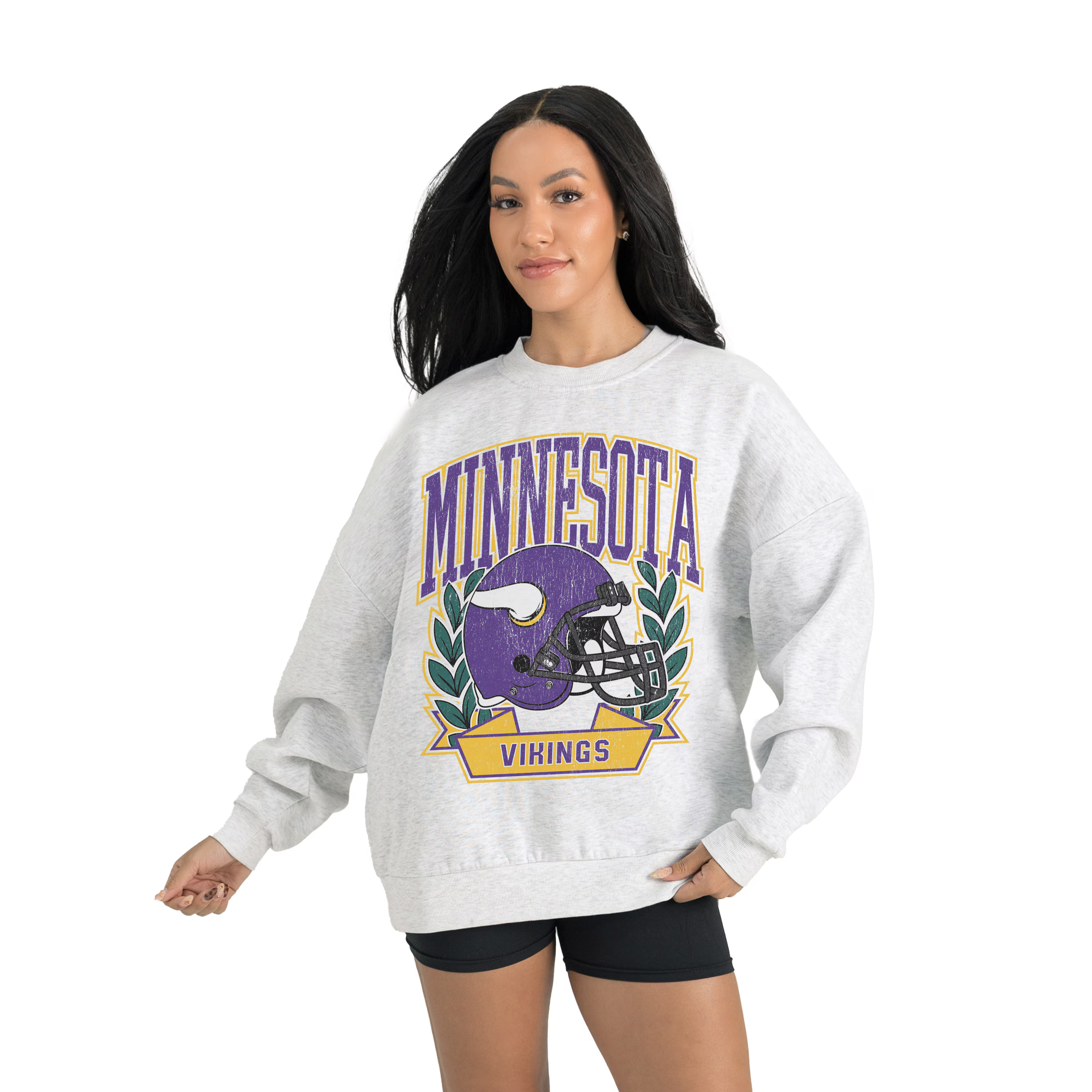 Minnesota Vikings Gameday Couture Women's Heritage Premium Fleece Pullover Sweatshirt - Gray | Fanatics