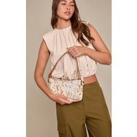 Natural Deer Print Real Leather Shoulder Bag | PrettyLittleThing US