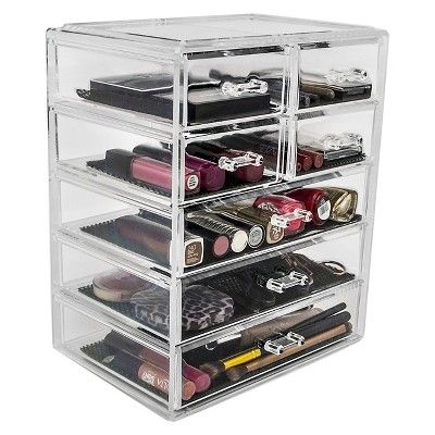 Sorbus Acrylic Cosmetic Makeup and Jewelry Storage Case Display (3 Large/4 Small Drawers) | Target