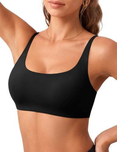 NIASOUL Women's Wireless Seamless Bralette, Square Neck Soft Support Bra | Pull-On Style, Invisib... | Amazon (US)