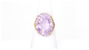 C. 1980 Vintage 6.30 Carat Amethyst Cocktail Ring in 18kt Yellow Gold. Size 6.25 | Ross-Simons