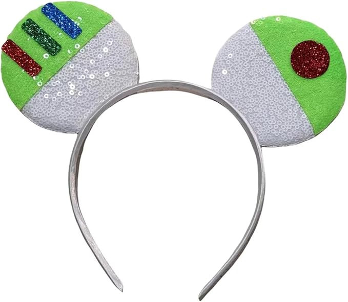 CLGIFT Mickey Minnie Ears Headband, Black Silver Mickey ears no bow diy Minnie, Ears for boy, Bul... | Amazon (US)