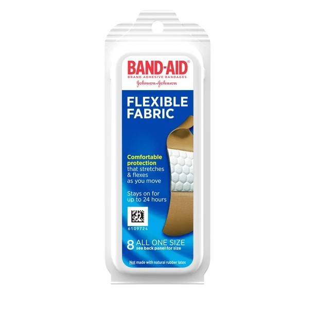 Band-Aid Brand Flexible Fabric Adhesive Bandages, All One Size, 8 ct (Pack of 6) - Walmart.com | Walmart (US)
