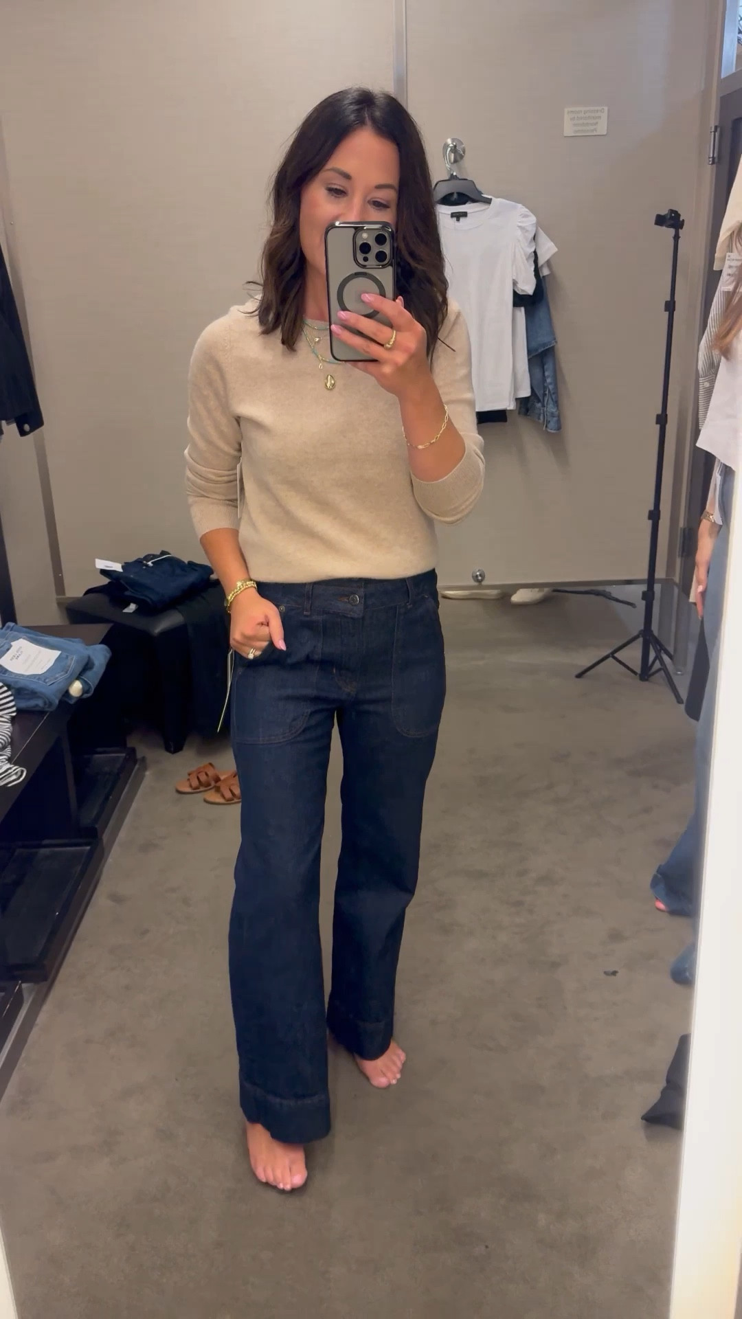 Jeans are currently sold out but grab this cashmere sweater for under $100! 

#LTKVideo #LTKOver40 #LTKxNSale