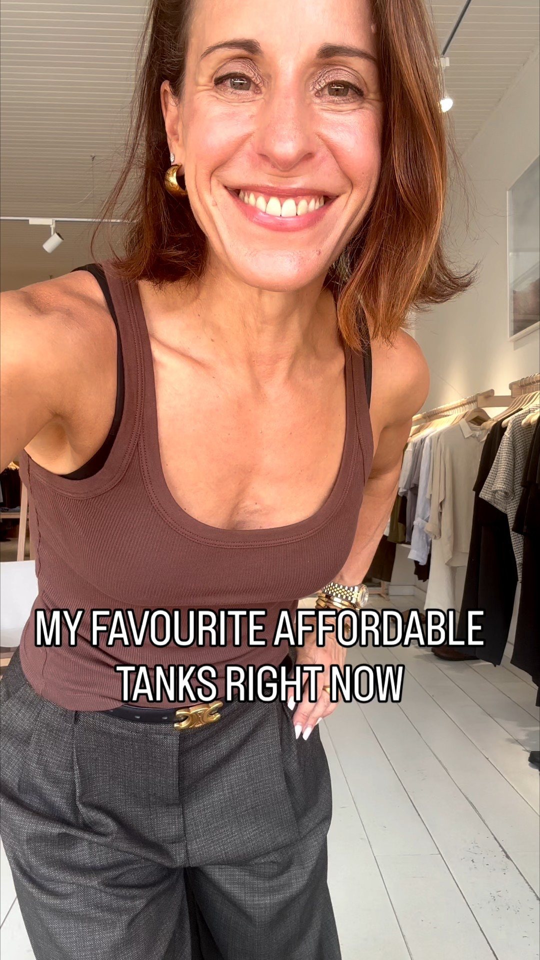 I’m all about a good quality affordable basic like these tanks from Assembly Label.
 
These are all $35 and come in sizes 6-16 with lots of colours to choose from. I loved the super soft fabric.
 
Here’s what I tried;
 
Tank 1 – Charlie Rib Tank in Espresso size 6
Tank 2 – Robyn Scoop neck in White size 8 (I always size up in white tanks so they look less clingy)
Tank 3 – Mara Rib Tank in Charcoal Marle size 6
Look 4 – Layered the Charlie Tank in grey size 6 over Robyn Scoop in White size 8
 
Style Tips:
Layering tanks with a pop of colour will add a styled element to your look
Don’t worry about the size – go for the fit and the shape that suits your body and the types of bras you like to wear. And if you don’t need a bra – lucky you!
 

#LTKsummer #LTKstyletip #LTKaustralia