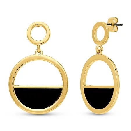 BERRICLE Gold Flashed Base Metal Open Circle Fashion Statement Dangle Earrings | Walmart (US)
