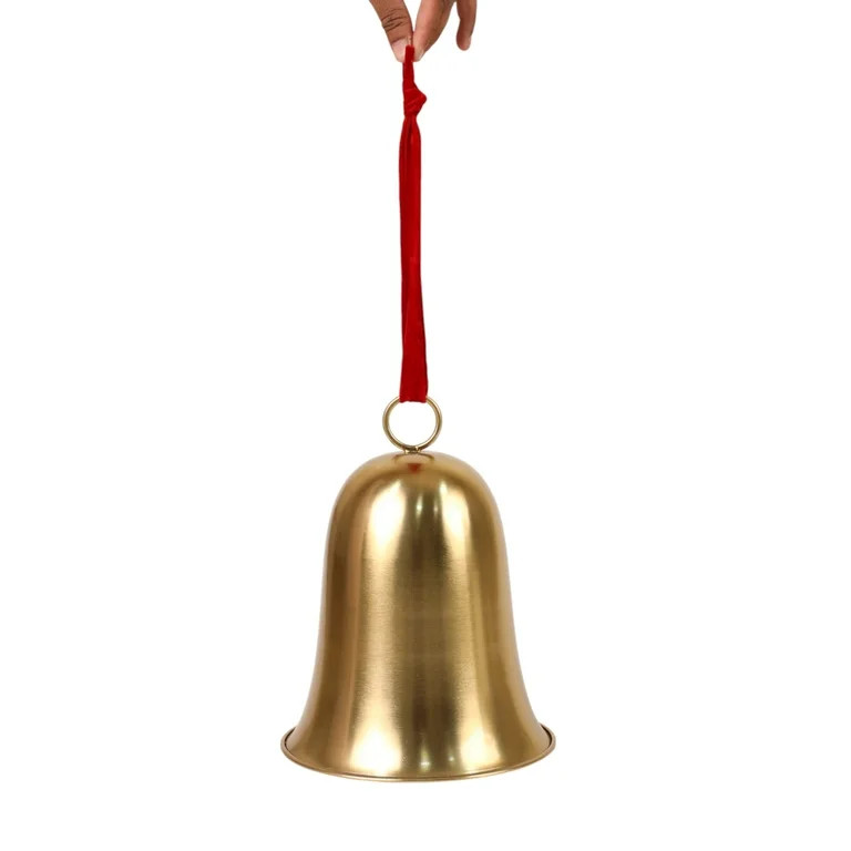 Metal Bell Hanging Christmas Decoration, Gold, 10.5", by Holiday Time | Walmart (US)