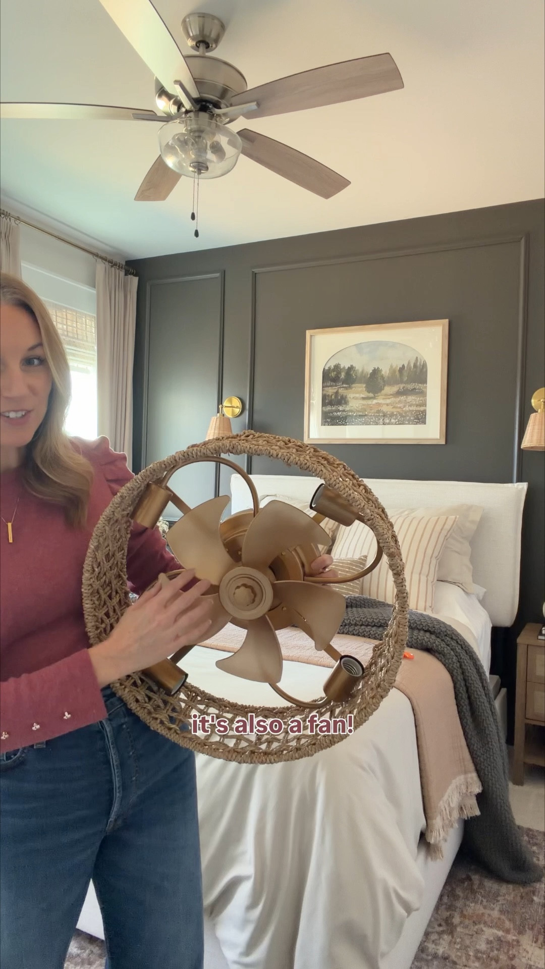 ✨This is your sign to update those boring fans to a gorgeous fandelier! Not only does this function a gorgeous light, it is a remote controlled fan! 
I always say, I’m all about beauty and function and this is a 10/10! 

#fandelier #modernfan #rattanlight #bedroomlight

#LTKHome