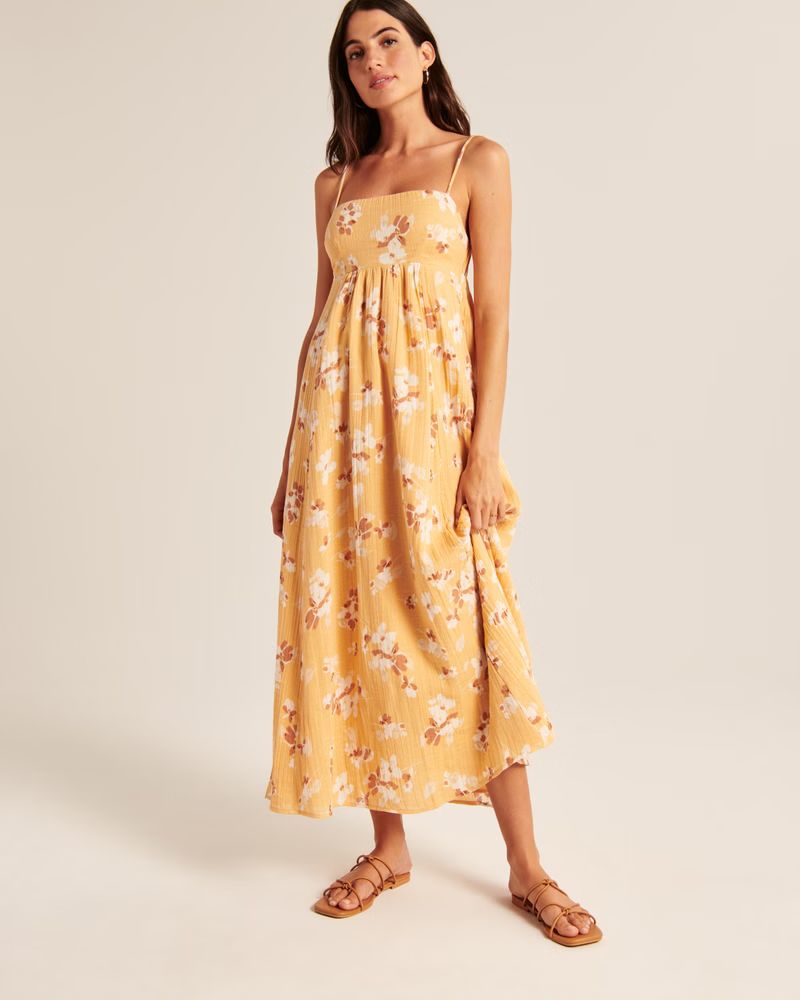 Women's Babydoll Maxi Dress | Women's Dresses & Jumpsuits | Abercrombie.com | Abercrombie & Fitch (US)