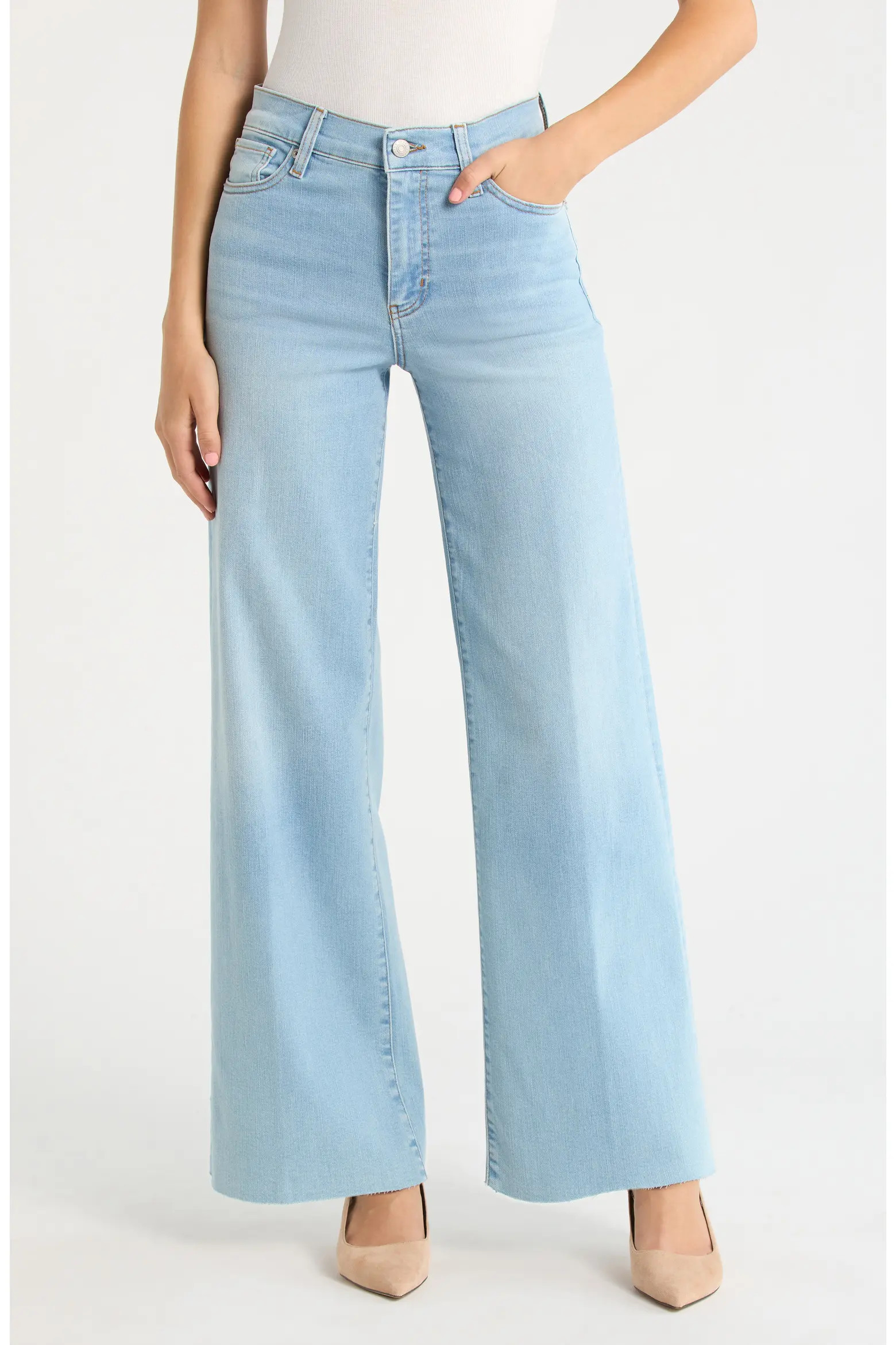Le Slim Raw Hem Palazzo Jeans (Women) | Nordstrom | Nordstrom
