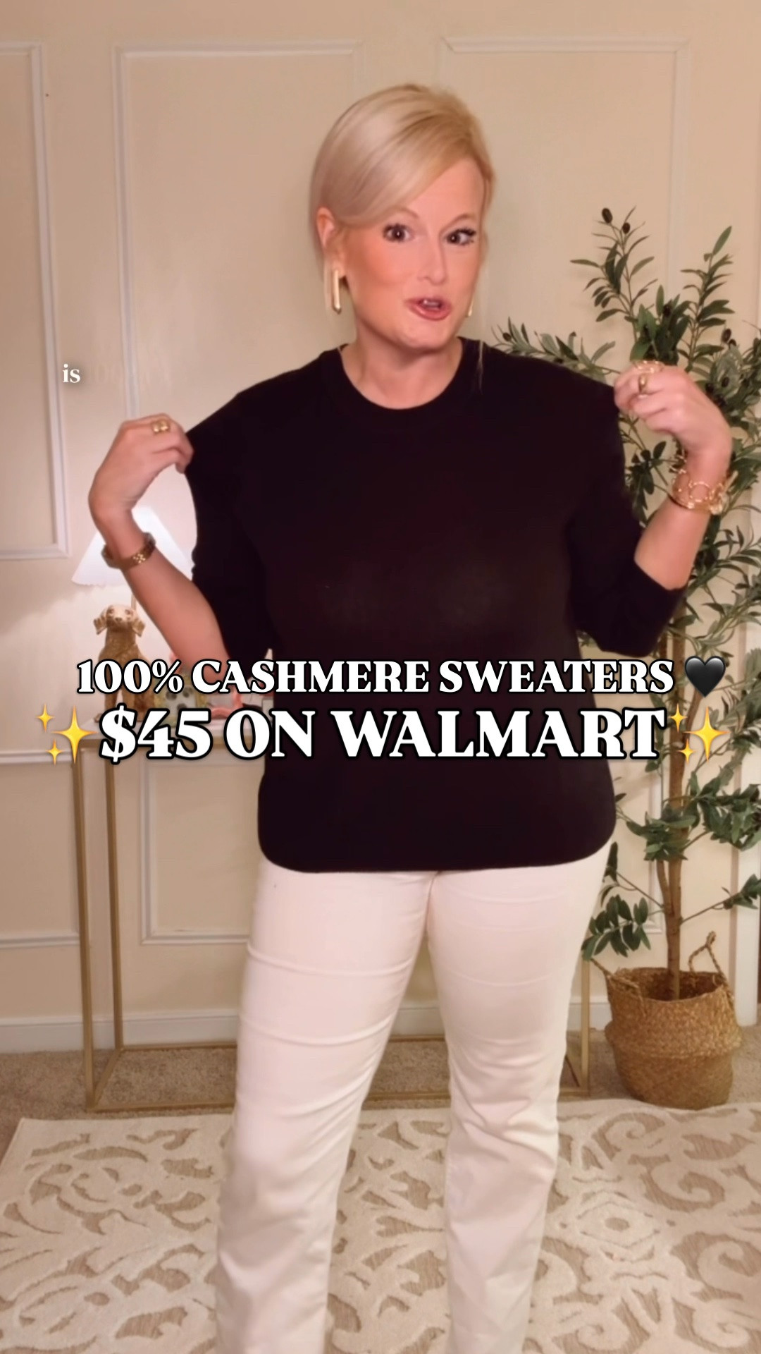 Walmart cashmere sweater | 100% cashmere under $50 | Free Assembly cashmere | fall outfits women

$45 for a 100% cashmere sweater is the kind of Walmart math that does not stay a secret for long.

People are catching on that Free Assembly is selling genuine cashmere crewneck sweaters for less than many retailers charge for synthetic knits. The body is 100% cashmere, with cashmere ribbed trim at the crew neckline, cuffs and hem. It has the featherlight warmth, softness and beautiful drape that make cashmere such a fall and winter wardrobe investment, except this one is only $45.

I’m in a large.

The classic crewneck and clean, regular silhouette make this an easy foundation for fall outfits. Wear it now with white denim, then pair it with dark wash jeans, tailored trousers, corduroy pants or skirts. It layers easily under blazers, lady jackets and coats for teacher outfits, work outfits, business casual workwear, fall travel and holiday outfits.

Multiple colors are available, but sizes and colorways are moving quickly now that shoppers have discovered the price. At $45, it is also an excellent cashmere gift for a mother, sister, daughter, teacher or friend.

Walmart cashmere sweater, Walmart 100 percent cashmere, cashmere sweater under $50, affordable cashmere sweater, Free Assembly cashmere sweater, women’s cashmere crewneck, black cashmere sweater women, cashmere sweaters women, fall sweaters women 2026, Walmart fall fashion, Walmart fashion finds, Walmart style, Walmart new arrivals women, fall outfits women, teacher outfits fall, work outfits women, business casual outfits, fall capsule wardrobe, winter capsule wardrobe, layering sweater women, holiday outfits women, cashmere gifts for women, affordable luxury gifts

#LTKFindsUnder50 #WalmartFinds #WalmartStyle #FreeAssembly #Cashmere #FallSweaters #FallOutfits #WorkOutfits #TeacherOutfits

#LTKSeasonal #LTKWorkwear #LTKMidsize