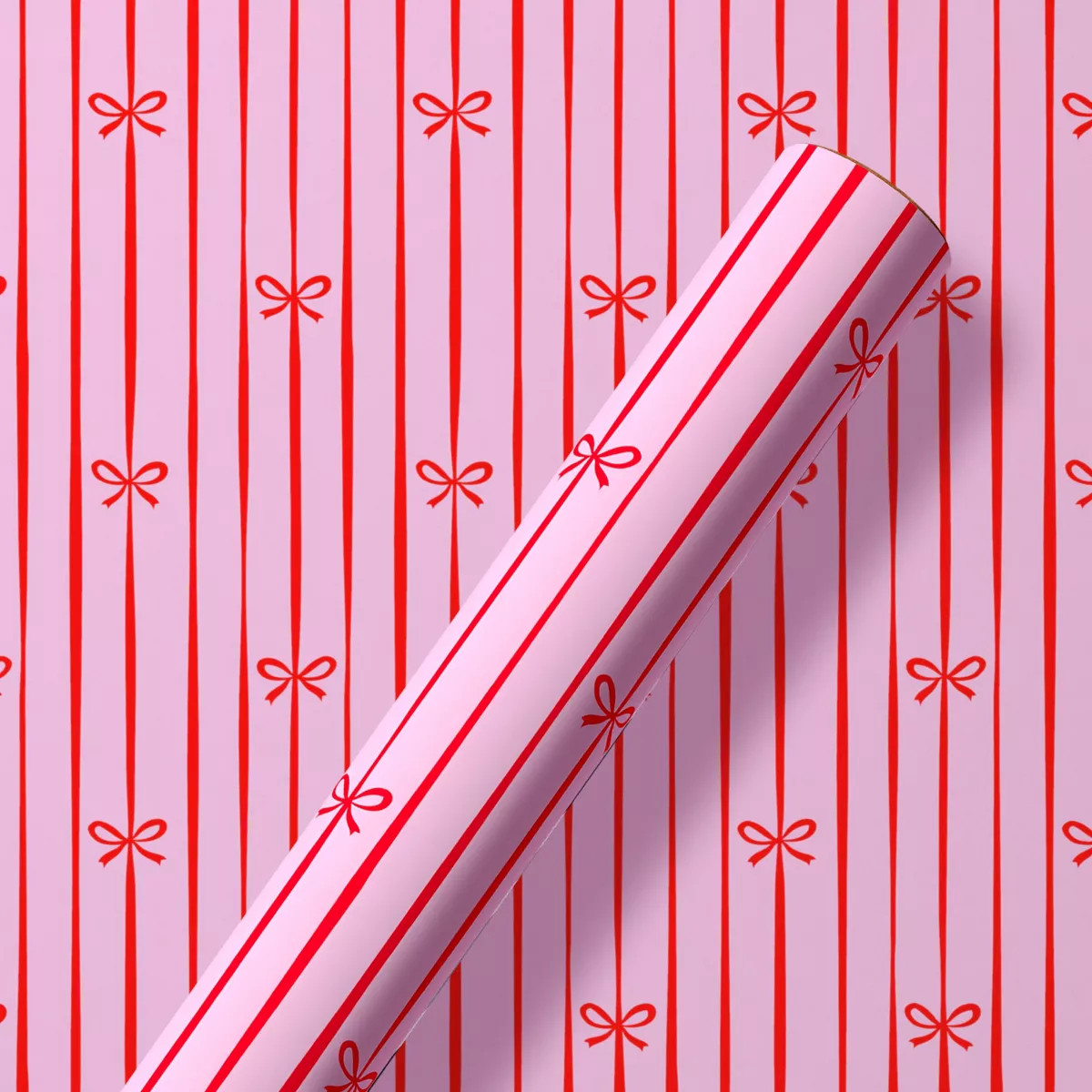 Valentine's Day Roll Wrap Paper and Ink Bow Stripes | Target
