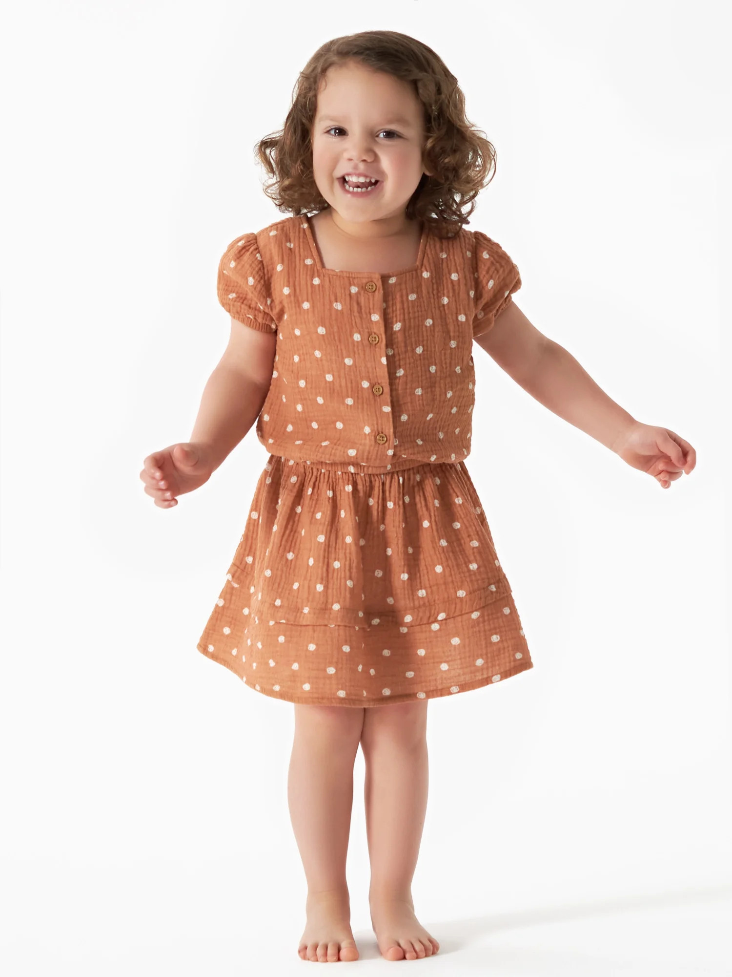 Modern Moments by Gerber Baby and Toddler Girls Top and Skirt Set, 2-Piece, Sizes 12M-5T | Walmart (US)